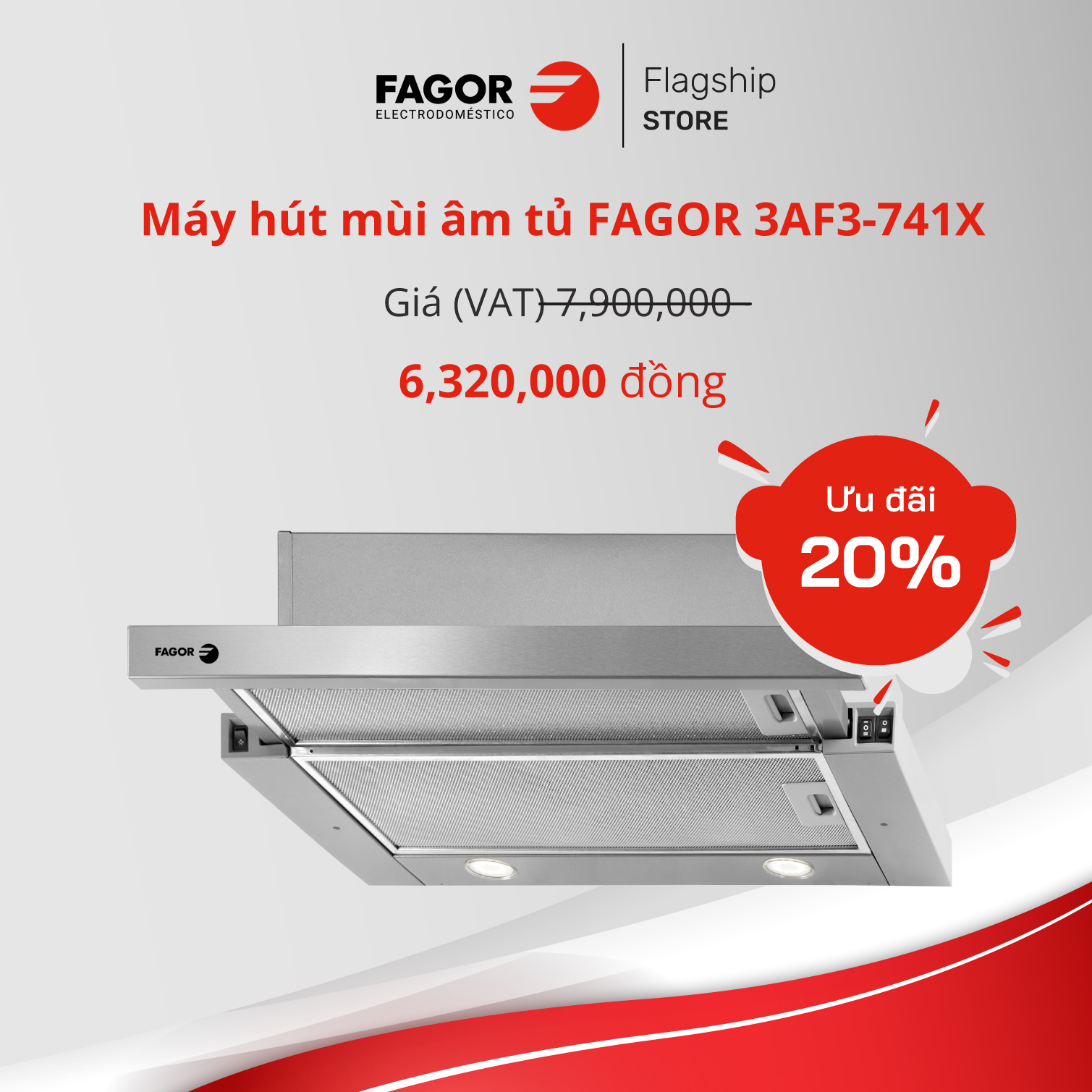 Máy hút mùi âm tủ FAGOR 3AF3-741X