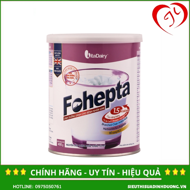 Sữa Fohepta hộp 400g | Dinh dưỡng cho người bệnh gan mau hồi phục | Hãng VitaDairy