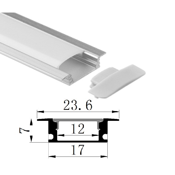 Thanh nhôm 1m chữ u cho led kích thước 17 x 7mm