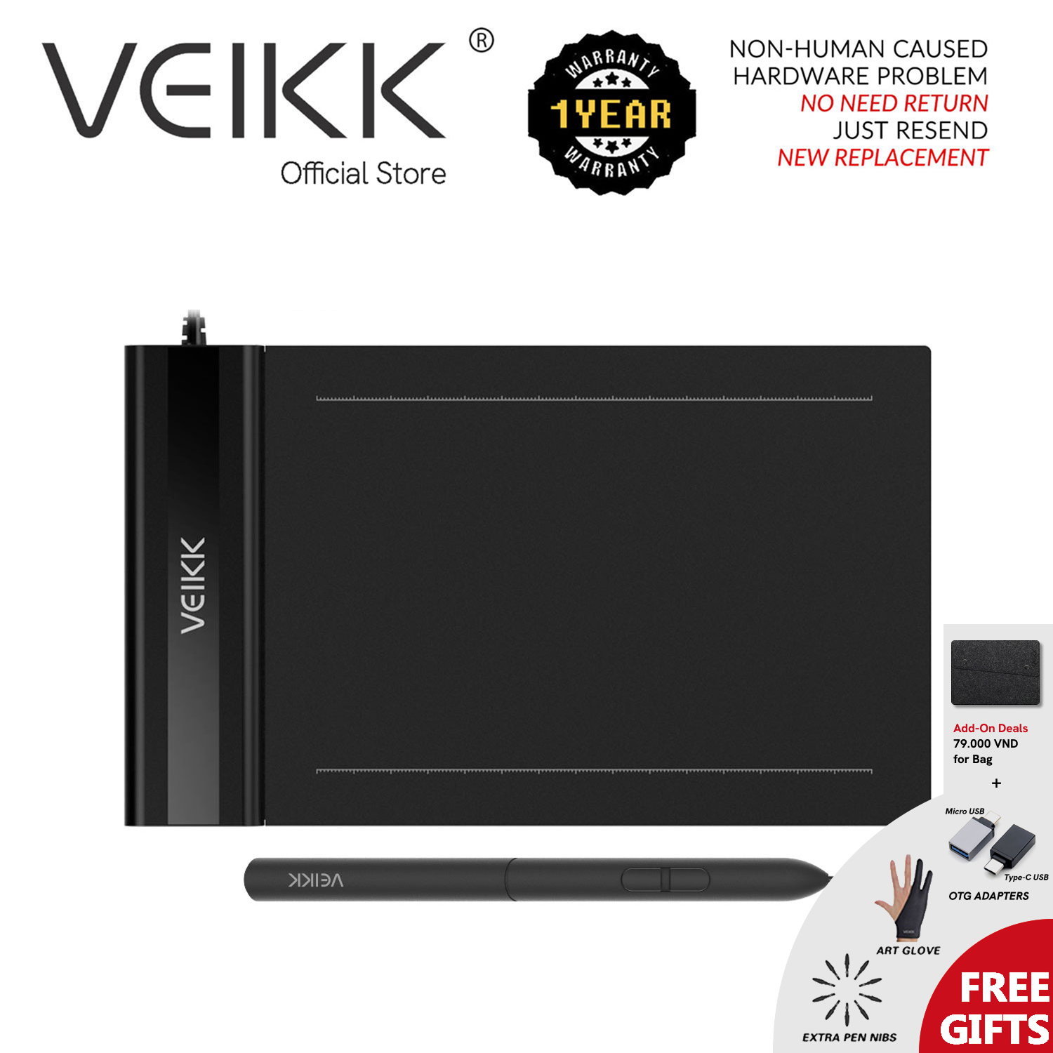 (Online Teaching Recommend) VEIKK S640 6 x 4 inch Ultra-Thin Easy Carrying Pen Tablet Graphics Drawing Tablet Support Androidphone Digital Drawing Writing Pad with 8192 Levels Pressure Sensitivity Battery-Free Pen