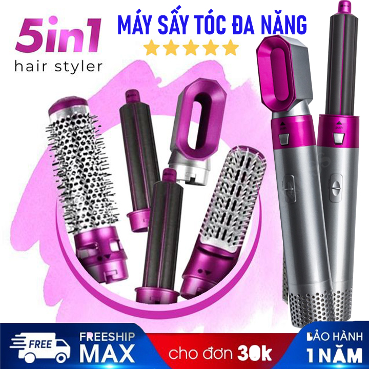 Máy duỗi tóc 5 in1 kiêm máy sấy , máy uốn tóc, ép tóc , máy sấy tóc cao cấp 2 chiều nóng lạnh công suất lớn, máy tạo kiểu tóc 3 mức độ tại nhà