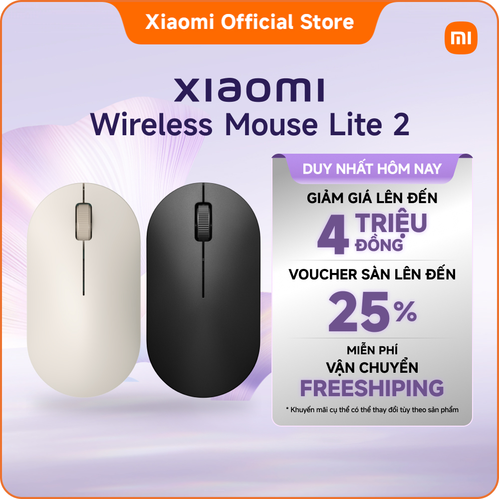 Chuột không dây Xiaomi Wireless Mouse Lite 2 | Siêu nhẹ, hỗ trợ kết nối 2.4GHz, cầm nắm thoải mái | Thiết kế tối giản, kết nối không dây | Vừa vặn với đường cong của bàn tay để mọi thao tác đều thoải mái, dễ dàng