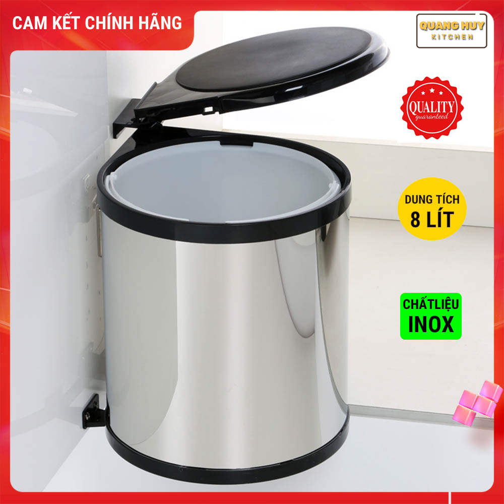 Thùng rác tròn gắn cánh tủ bếp giá rẻ dung tích 8 lít