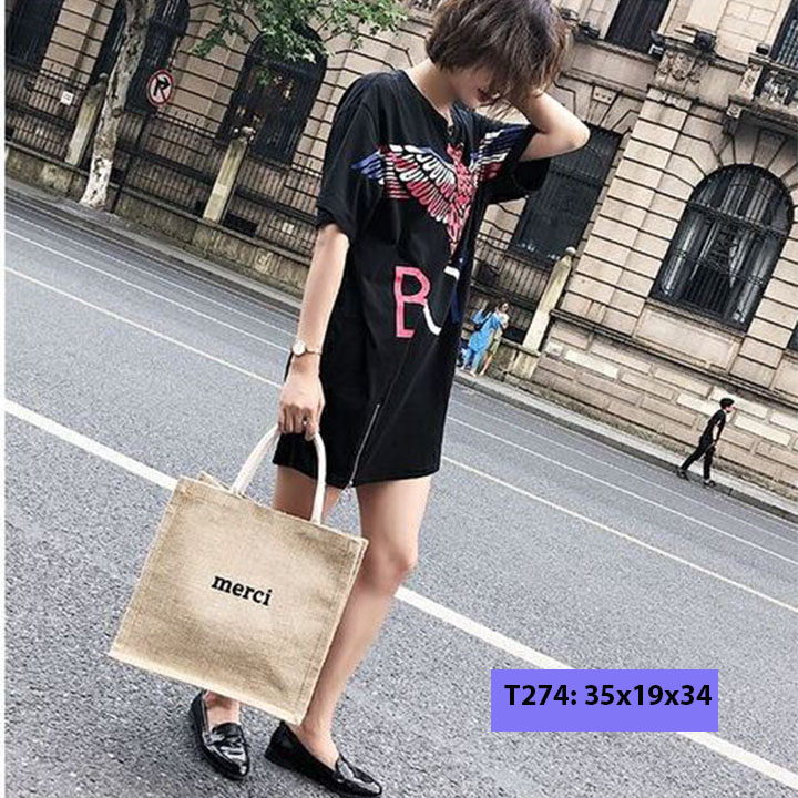 Túi xách cói đeo chéo nữ đi biển đi chơi MERCI sang chảnh phong cách vintage T274