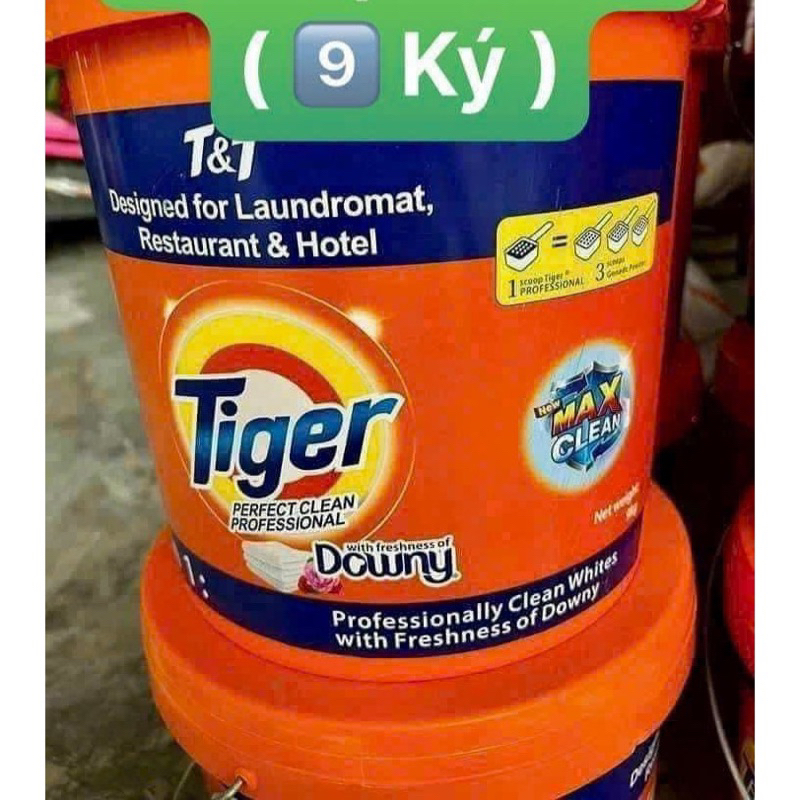 Bột giặt Tiger hương Downy TiGer mới , bột giặt paris - Thùng 9kg