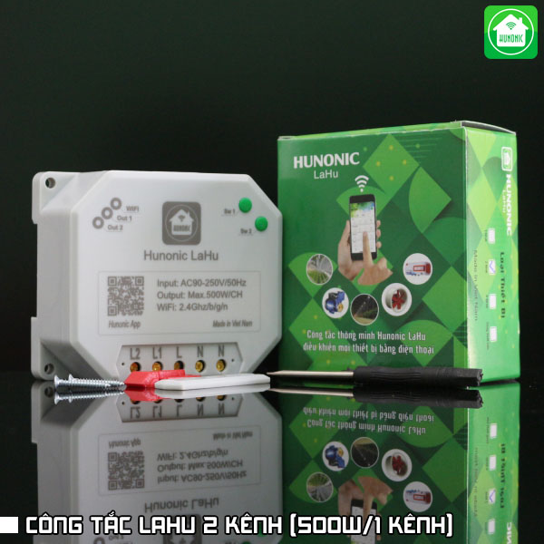 Công tắc Hunonic Lahu 2 kênh