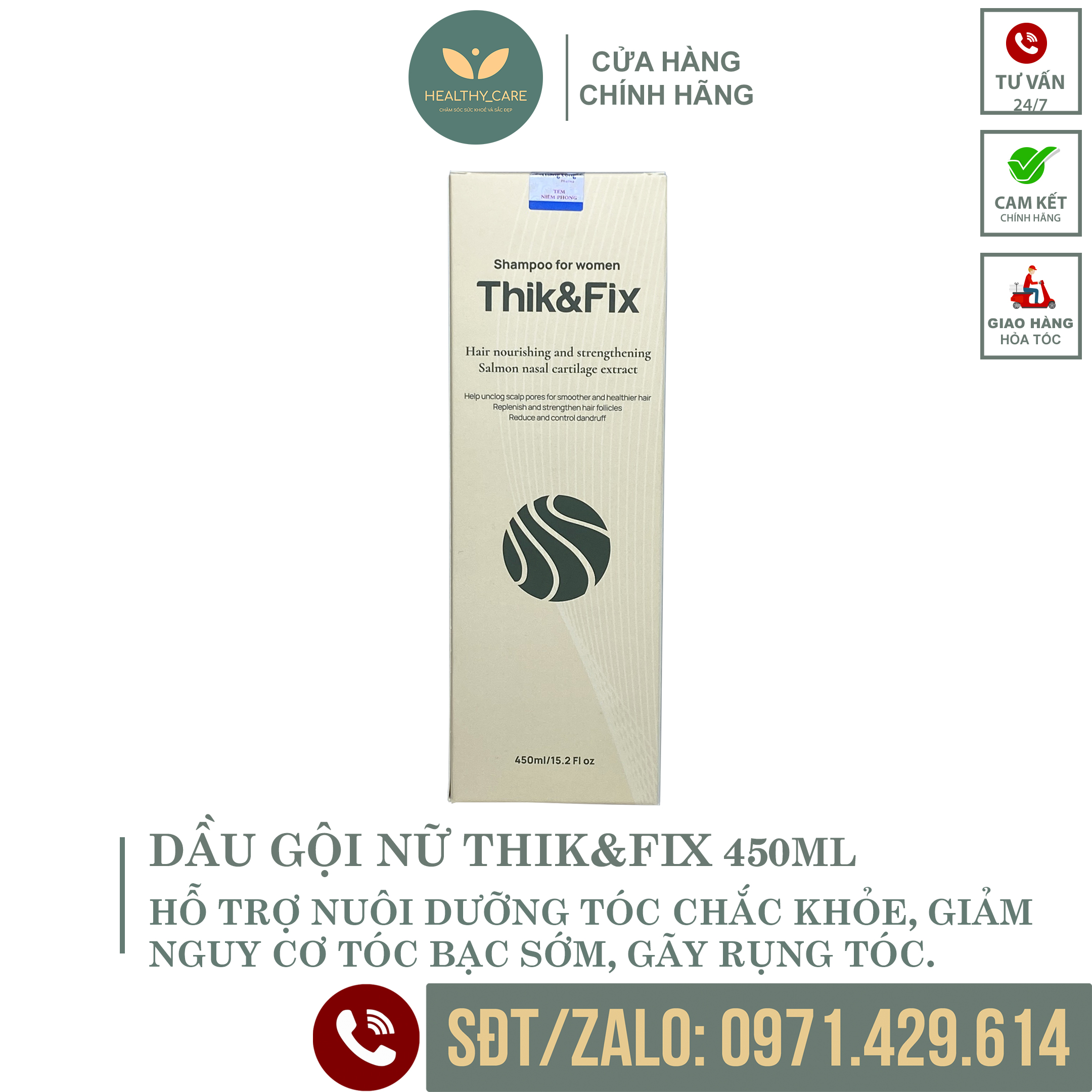 Dầu gội NỮ kích thích mọc tóc thảo dược Thik&Fix ️ - Phục hồi tóc hư tổn, dưỡng tóc suôn mượt
