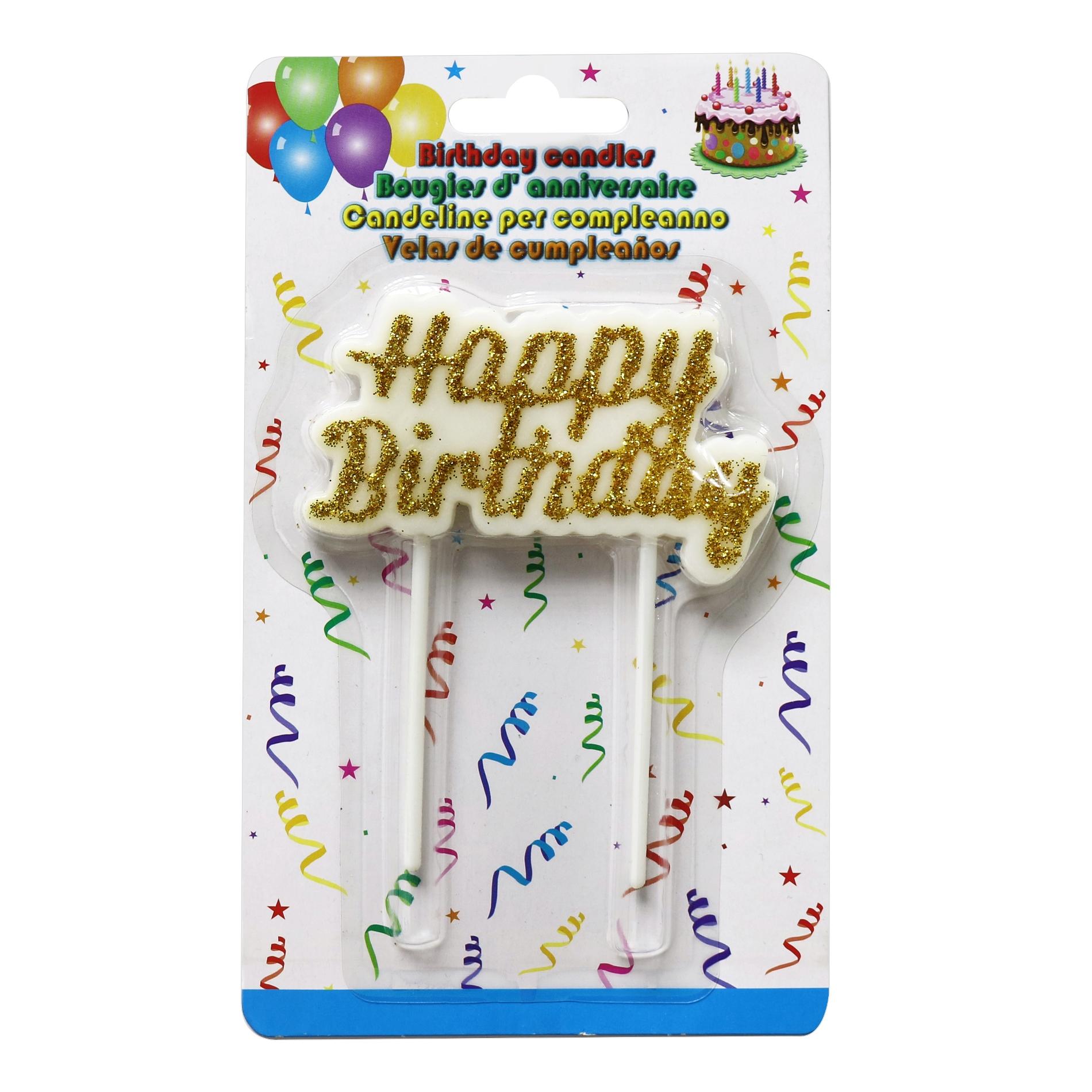 Nến happy birthday lấp lánh vàng ubl ya0103 size 4.2 - 11cm