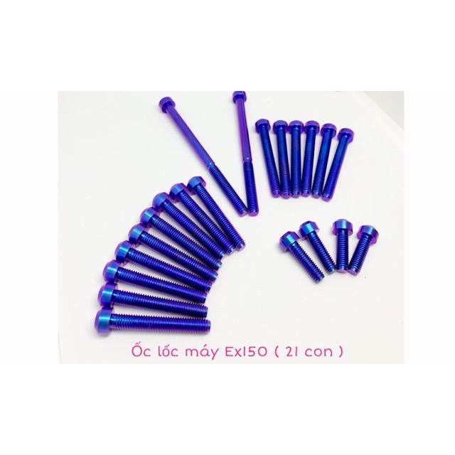 Ốc titan Gr5 đầu trụ gắn lốc máy Yamaha Exciter 150 - 155VVA - Y15ZR - MX-King ( 23 con )