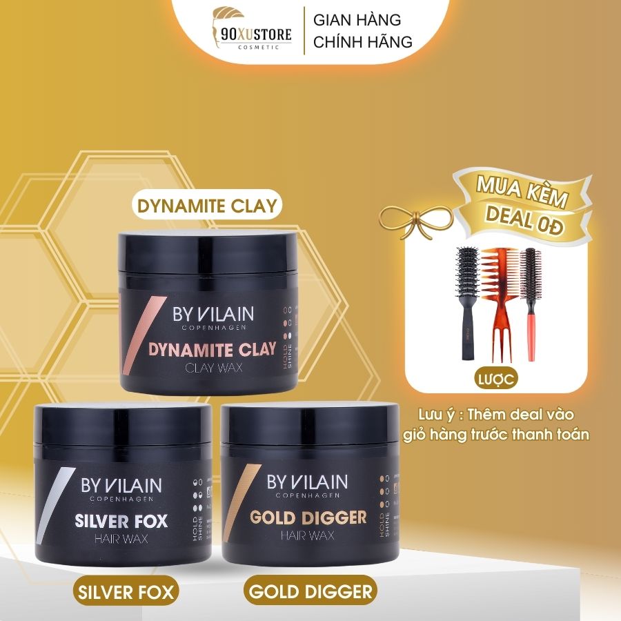 Sáp vuốt tóc nam By Vilain Gold Digger, Silver Fox, Dynamite Clay