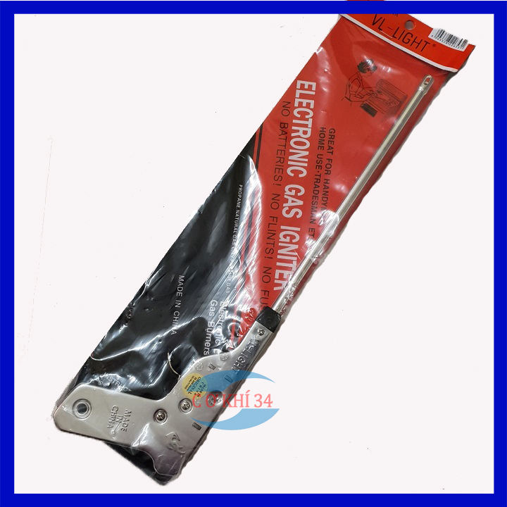 Mồi bếp ga công nghiệp  INOX (37cm) Bật lửa đánh tia mồi bếp ga  toàn thân INOX tiện dụng