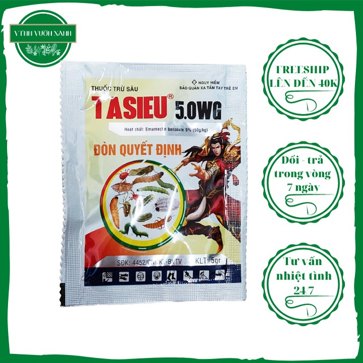 Gói 5g Thuốc trừ sâu sinh học chứa hoạt chất Emamectin Benzoate Tasieu