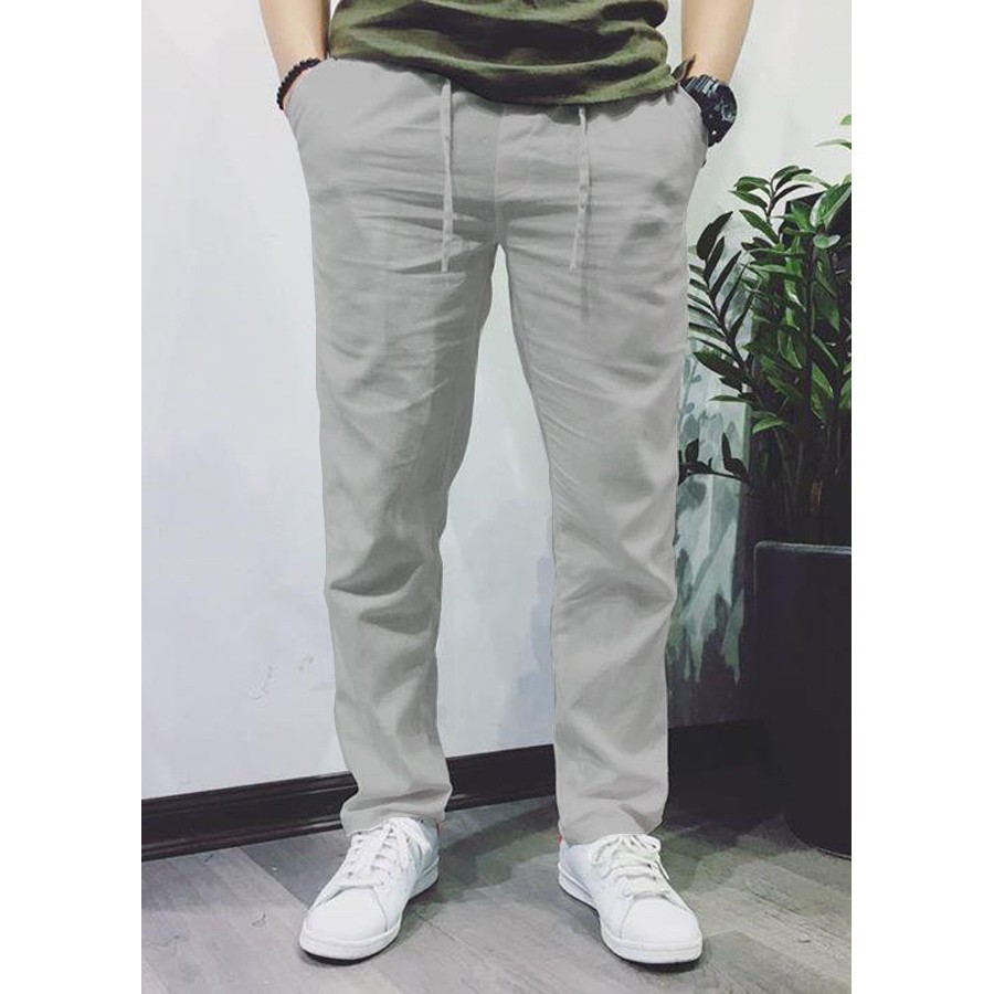 Quần Đũi Nam Dài Form Dáng Hàn Quốc Thời Trang Cao Cấp Giá Rẻ Trẻ Trung Túi Rộng Cạp Chun To Có Dây Buộc Co Giãn Nhẹ Túi Có Khóa Vải Đũi Dày Thoáng Mát Ảnh Thật Có Video Bó Chân Ống Côn  Ống Suống Đứng 40-86kg