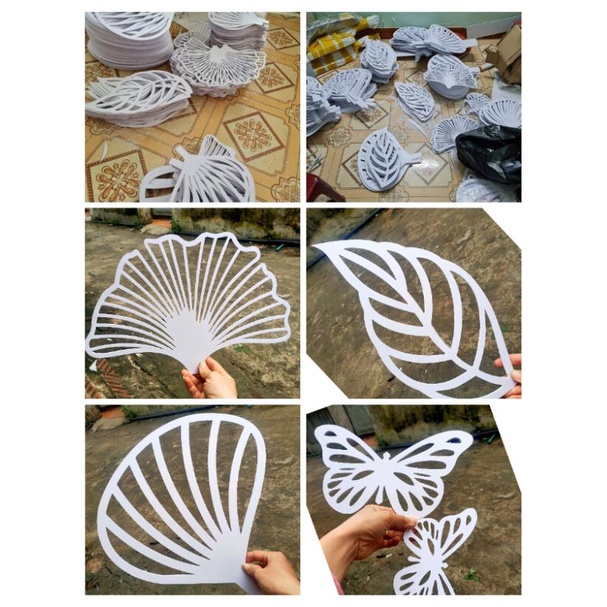 Hoa, lá, quạt, formex 3 li trang trí