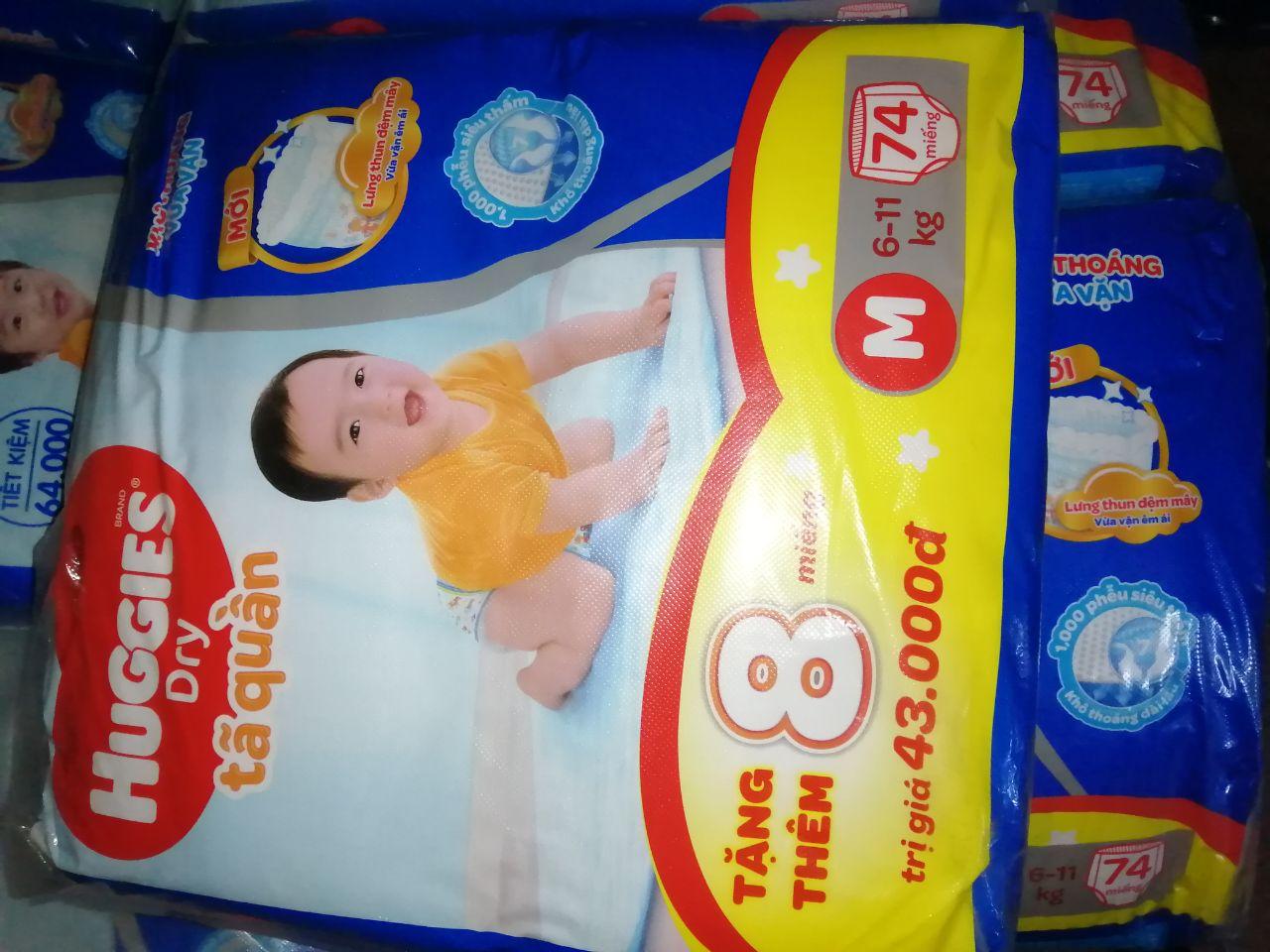 Gói Tã Quần Huggies Dry Gói Cực Đại M54, L48, XL42,XXL38 BAO BÌ MỚI