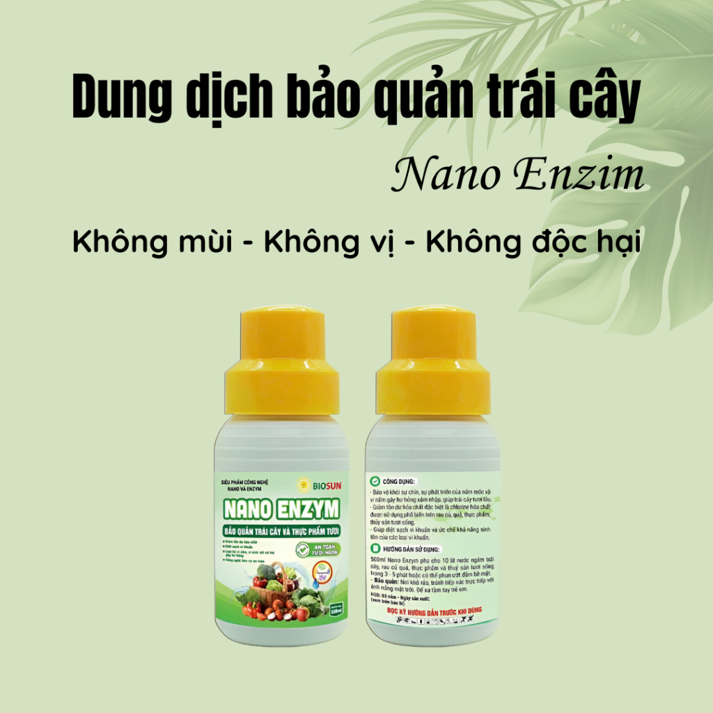 Nano Enzym BIOSUN 500ml | Dung Dịch Bảo Quản Thực Phẩm Nano Chitosan Giữ Tươi Rau Củ Trái An Toàn