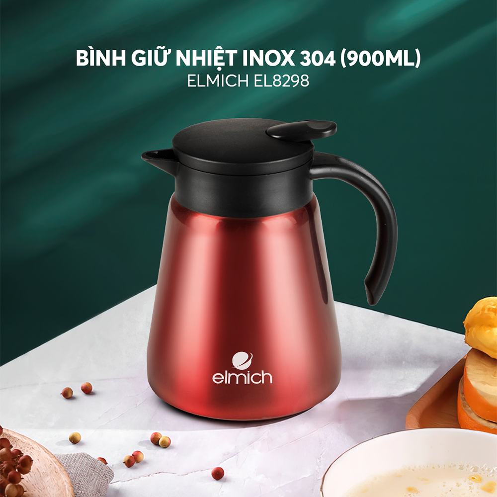 (Duy nhất từ 05-17.01)Bình giữ nhiệt gia đình inox 304 Elmich EL8298 dung tích 900ml