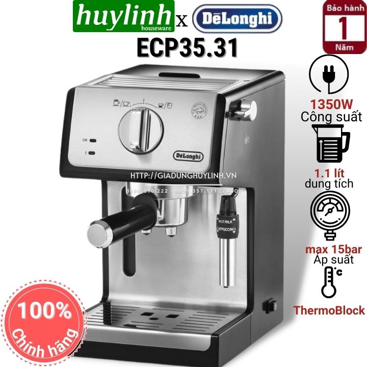 Máy pha cà phê delonghi ecp35.31 - 1100w - 15 bar