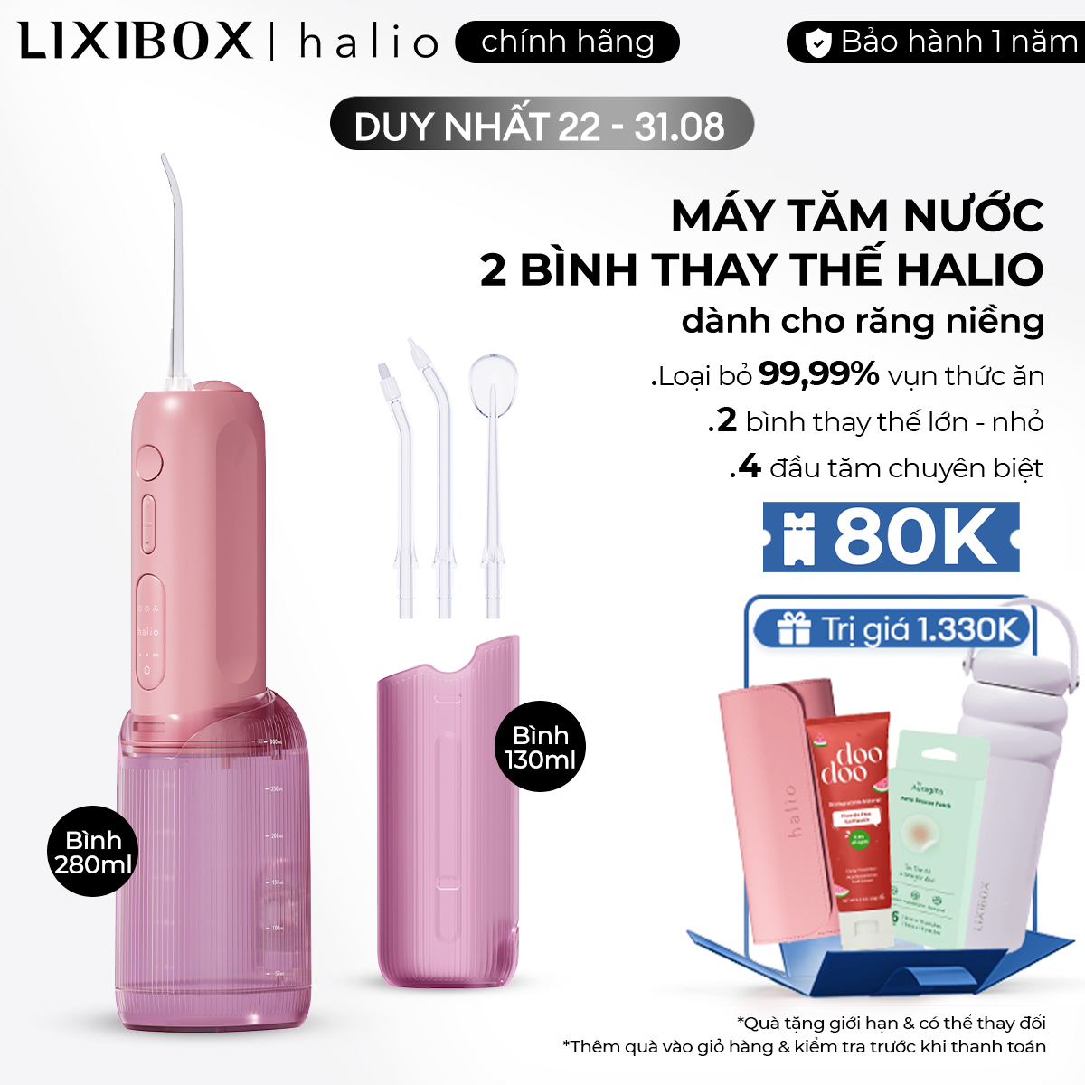 Máy Tăm Nước Halio UltraClean Oral Irrigator Periwinkle & Phiên Bản Nâng Cấp Cho Răng Niềng Halio UltraClean Express Hydro Floss