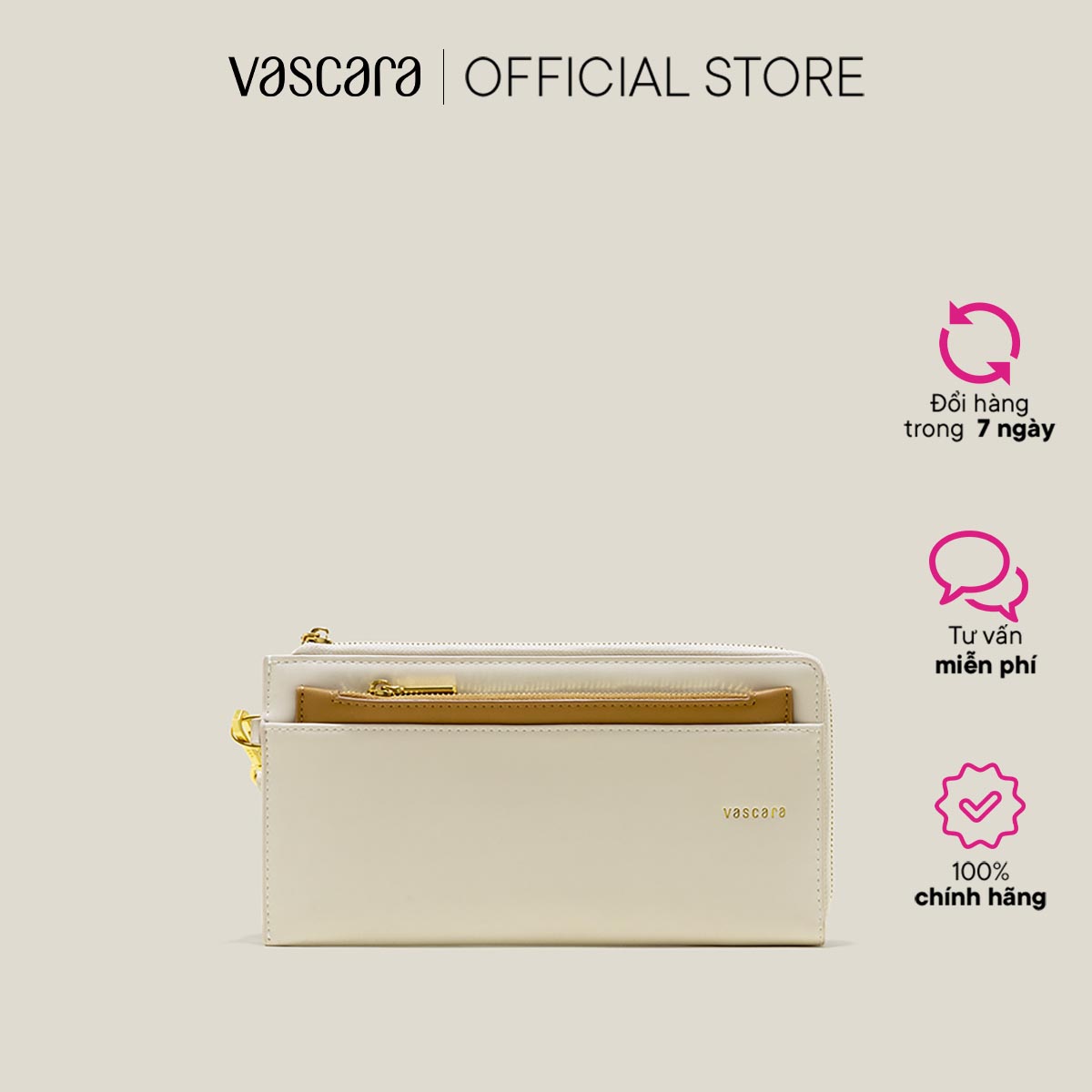  Vascara Ví Cầm Tay Nhấn Ngăn Phụ - WAL 0271 