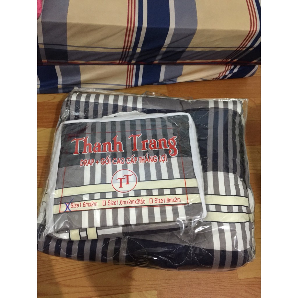 bộ drap ga giường coton 1m4