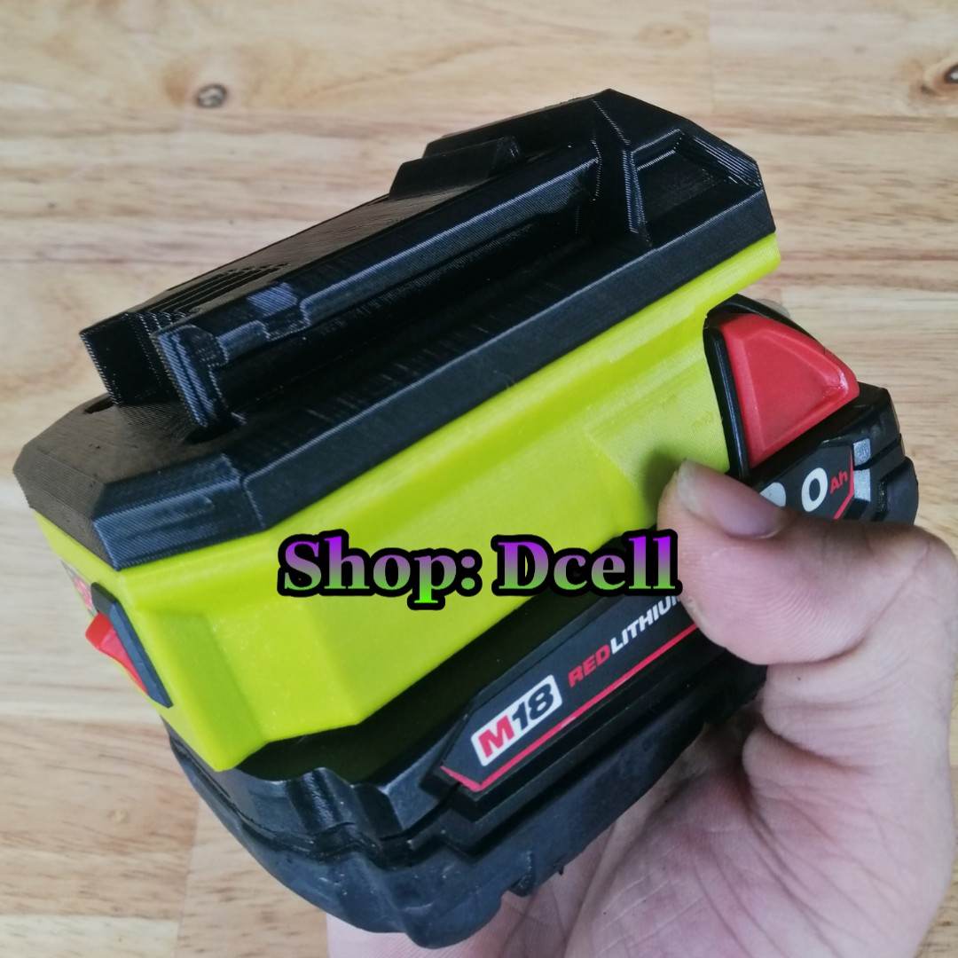 Đế chuyển pin milwaukee cho máy ingco total 18v in 3d nhựa chịu lực siêu bền - bộ chuyển đổi milwaukee sang ingco total
