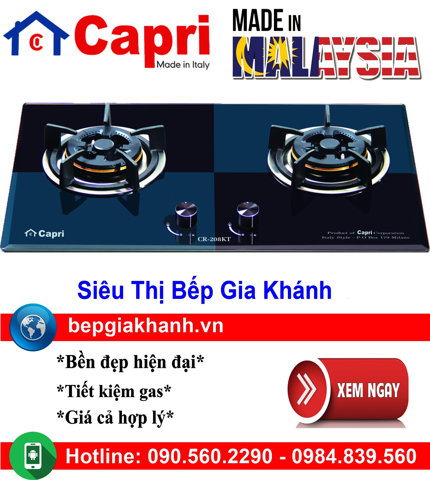 [HCM]Bếp gas âm Capri CR 208KT BLACK & GREEN nhập khẩu Malaysia, bếp gas, bếp gas đôi, bếp gas đơn, bếp gas âm, bếp ga, bếp ga đôi, bếp ga đơn, bếp ga âm, bep ga, bep gas