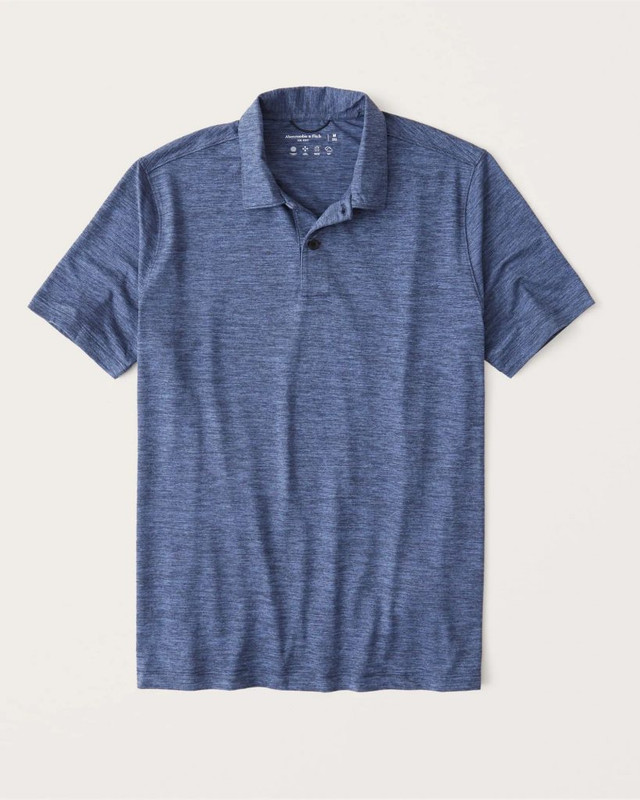 Áo thun polo Abercrombie ABR-PO131 Air Knit Polo Golf heather Blue