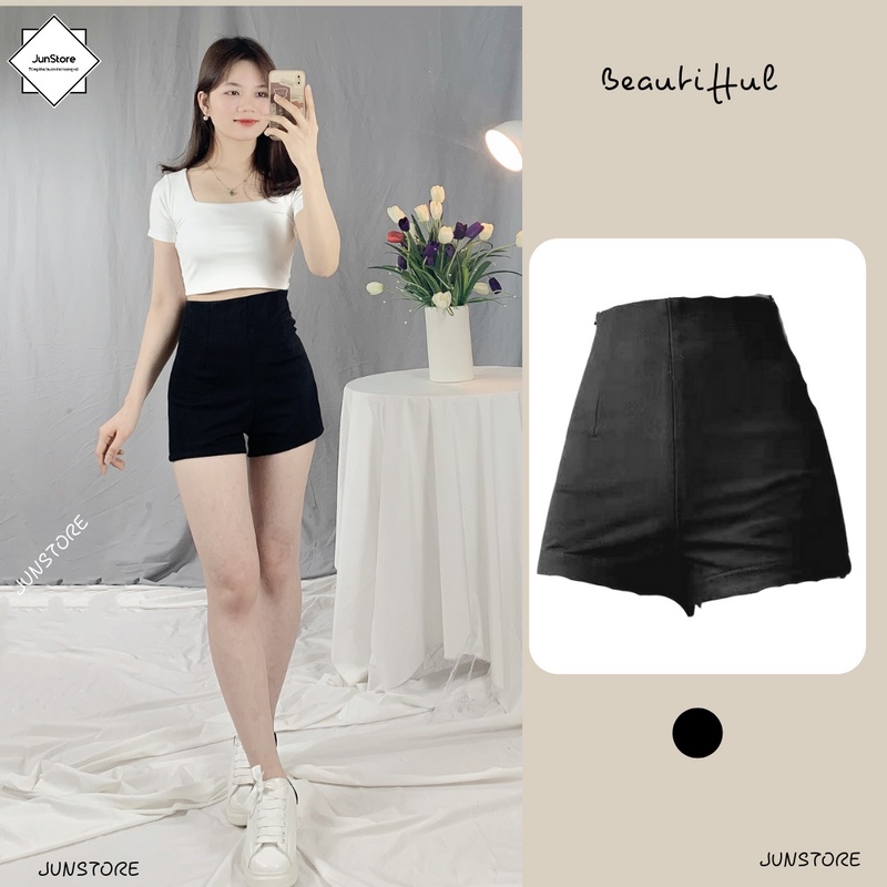 Quần short JUNSTORE , phong cách dance, lưng cao tôn dáng khoá giọt lệ mã 516