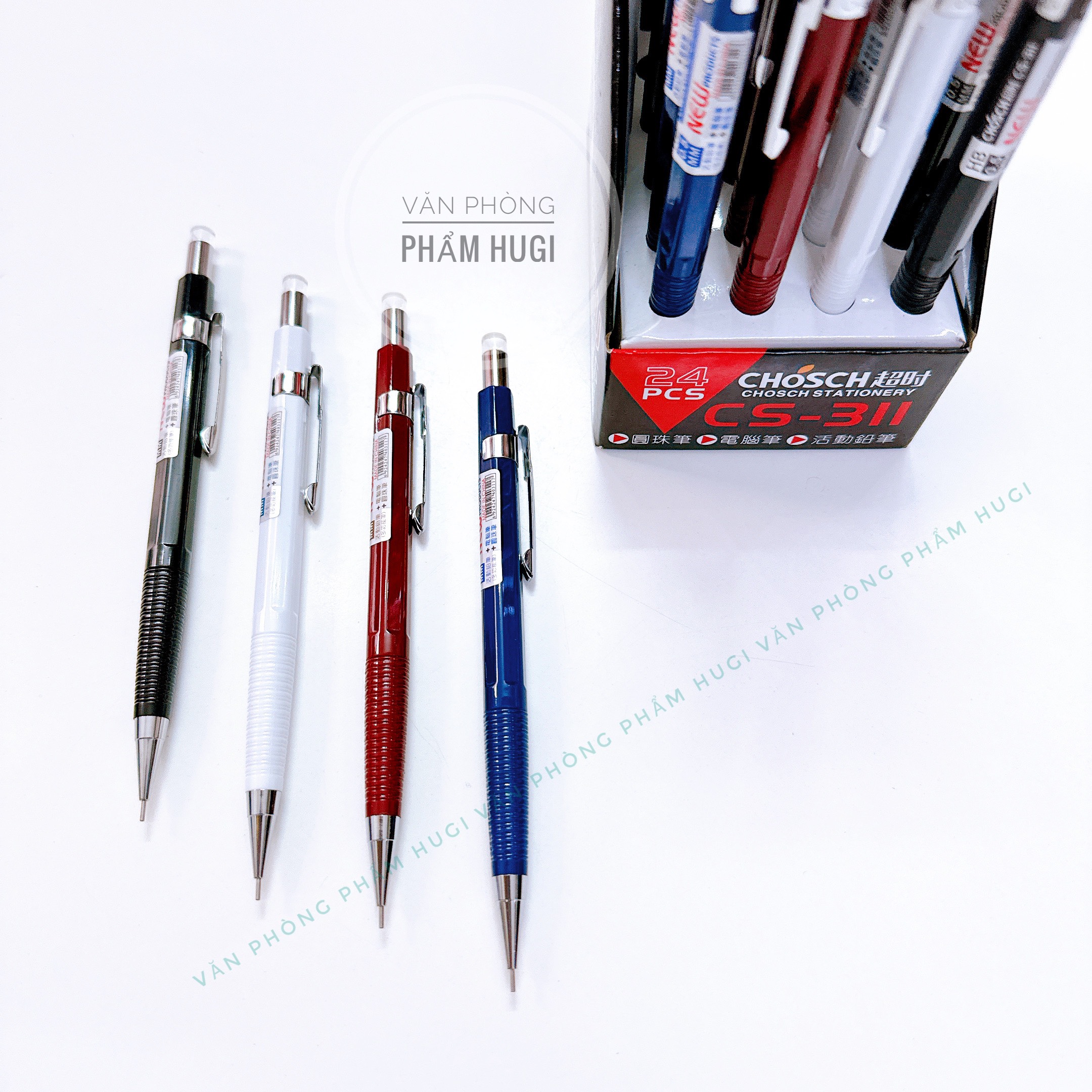 Cây Bút Chì Bấm CHOSCH CS-311 (tặng kèm 10 ngòi chì) 2B Thân Kim Loại Cao Cấp