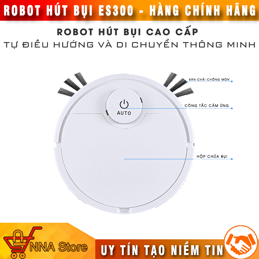 Robot Hút Bụi, Robot Tự Động Thông Minh ES300. Robot Hút Bụi Lau Nhà. Lực Hút Mạnh Đập Tan Nỗi Lo Bụi Bẩn Trong Căn Hộ Thân Yêu!!