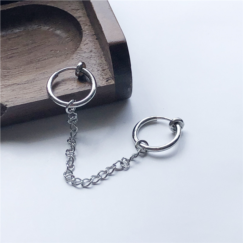 Khuyên Tai Bông Tai Kẹp Inox Bông Tai Nam Nữ Titan Kẹp Vành Không Cần Bấm Lỗ Cá Tính