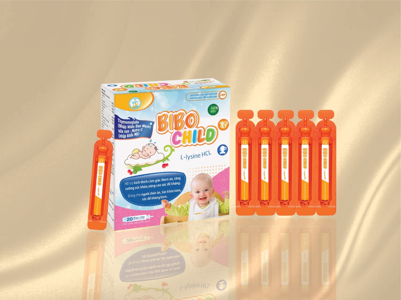Siro ăn ngon tăng sức đề kháng BiboChild, hộp 20 ống x 10ml