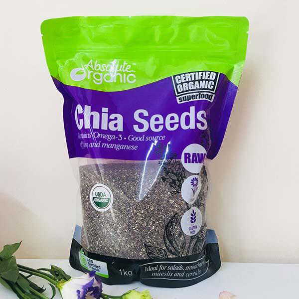 1kg hạt chia seeds tím absotute organic úc túi 1kg - hạt nhập khẩu- đồ ăn vặt