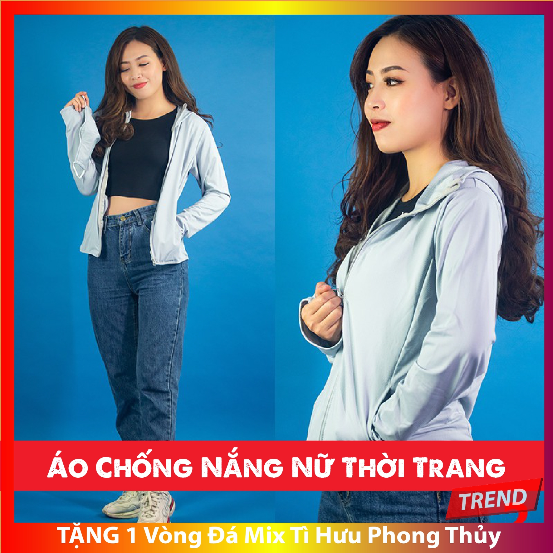 Áo Khoác Nắng Nữ Ngắn Thời Trang Uni Cao Cấp Giá Rẻ  Chất  Vải Thông Hơi  Rẻ Đẹp Có Mũ Rộng 4 Túi Khóa Kéo Form Rộng Chống Tia Uv Tản Nhiệt Bảo Vệ Da Có Túi Đựng Xỏ Ngón Màu Xanh -Hồng - Ghi- Đen Đủ Size