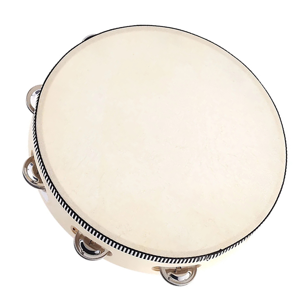 10 Hand Held Tambourine Drum Bell Birch Metal Jingles Percussion Musical Educational Instrument for KTV
