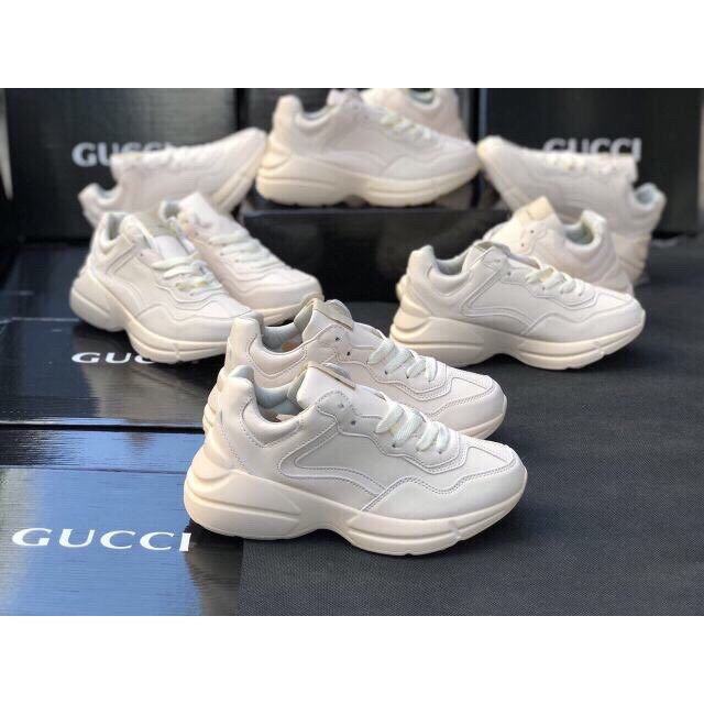 [TẶNG HỘP] Giày thể thao nam nữ gu xi TRƠN KEM