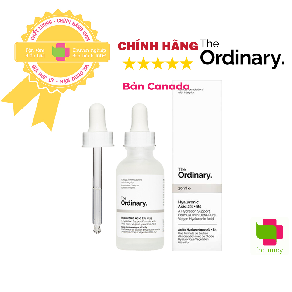 Tinh chất The Ordinary Hyaluronic Acid 2% + B5 Canada 30ml cấp ẩm phục hồi da da hư tổn