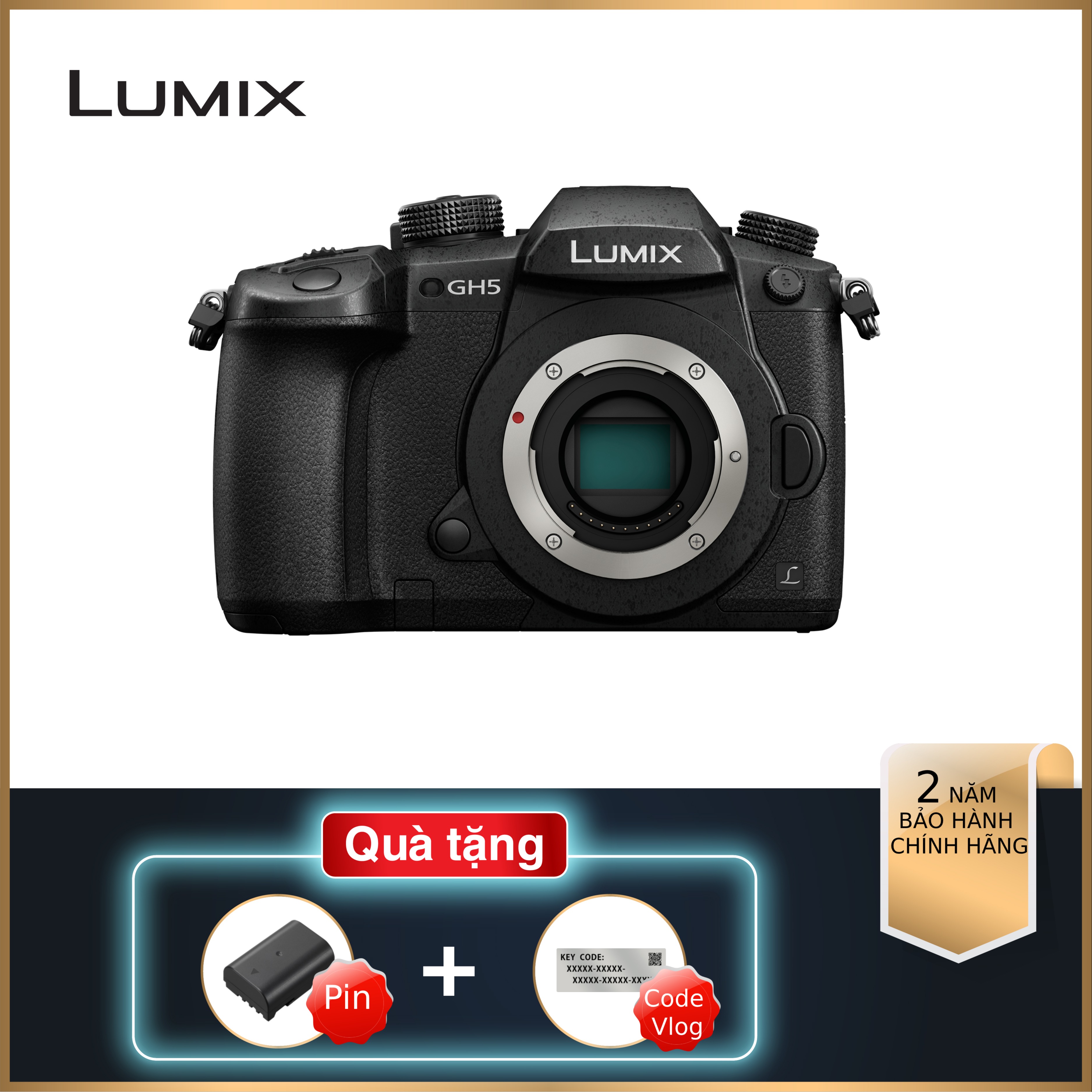 [Trả góp 0%]Máy ảnh Panasonic Lumix GH5 siêu phẩm bóng đêm quay phim chuyên nghiệp 4K60p không giới hạn 4:2:2 10 bit mạnh mẽ chống chịu thời tiết vượt bậc - Bảo hành chính hãng 2 năm