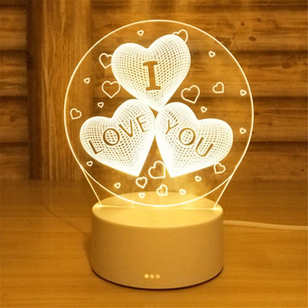 Đèn ngủ 3D nhiều mẫu chạy nguồn USB 3W , ánh sáng ấm, đèn trang trí phòng ngủ, trang trí phòng làm việc