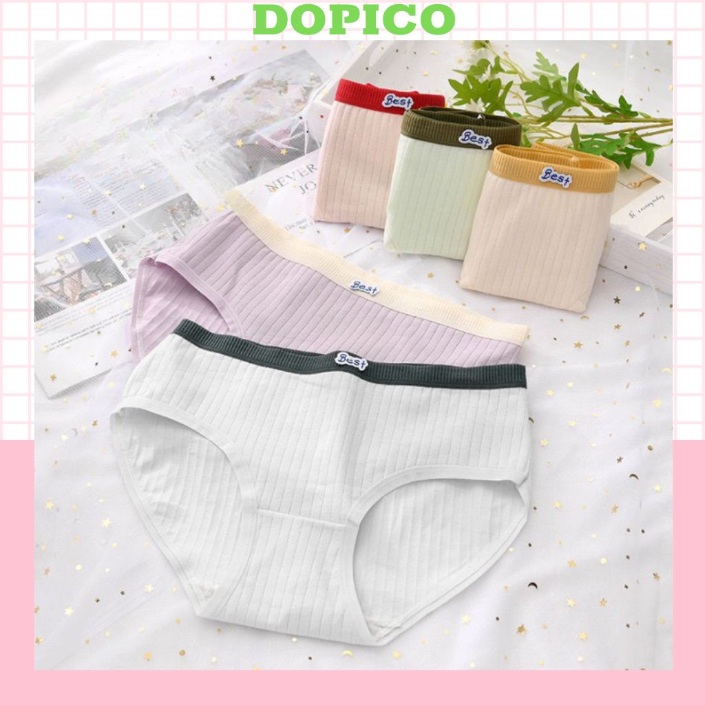 Quần lót cotton nữ cạp vừa tôn dáng gợi cảm, Quần chíp nữ kháng khuẩn mềm mại thoáng mát DOPICO L318