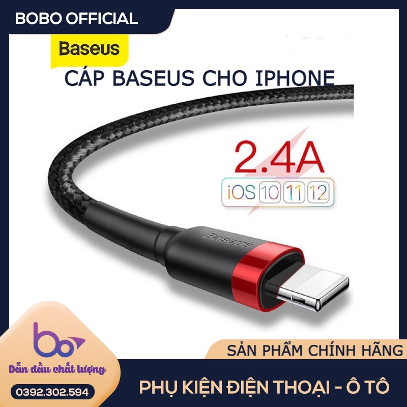 Cáp sạc Baseus sạc nhanh và truyền dữ liệu tốc độ cao Cafule Lightning cho iPhone/ iPad 2,4A - Bảo hành 12 tháng