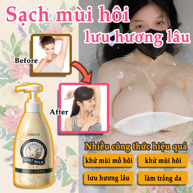 Sữa Tắm Nước Hoa Sữa tắm khử mùi làm trắng 500ml Khử mùi mồ hôi Khử mùi hôi nách Hoa Thơm Lâu Dưỡng ẩm Dưỡng trắng da toàn thân
