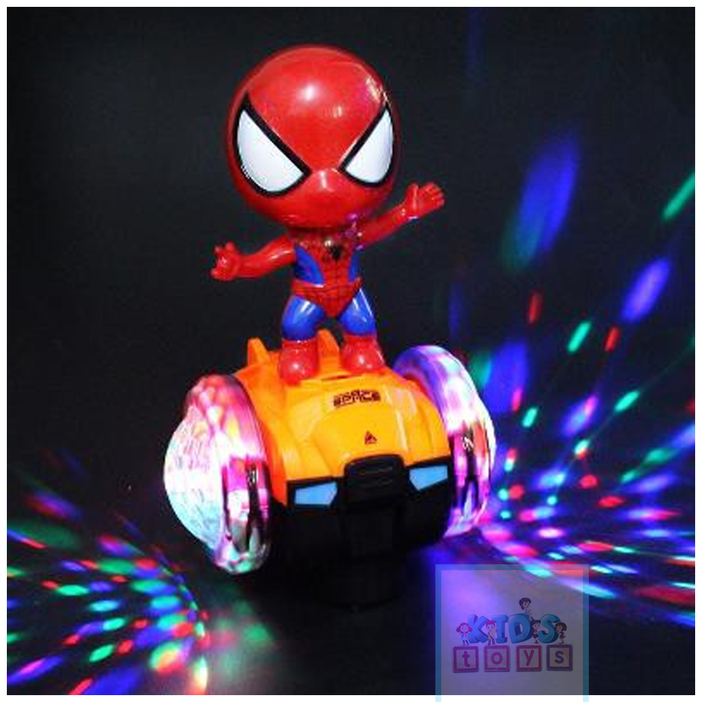 Đồ chơi người nhện đi xe thăng bằng xoay 360, phát nhạc, chiếu sáng - KIDs MOI