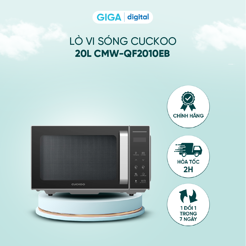 Lò vi sóng Cuckoo 20L CMW-QF2010EB - Công suất 800W - Hẹn giờ lên đến 95 phút - Bảo hành 12 Tháng