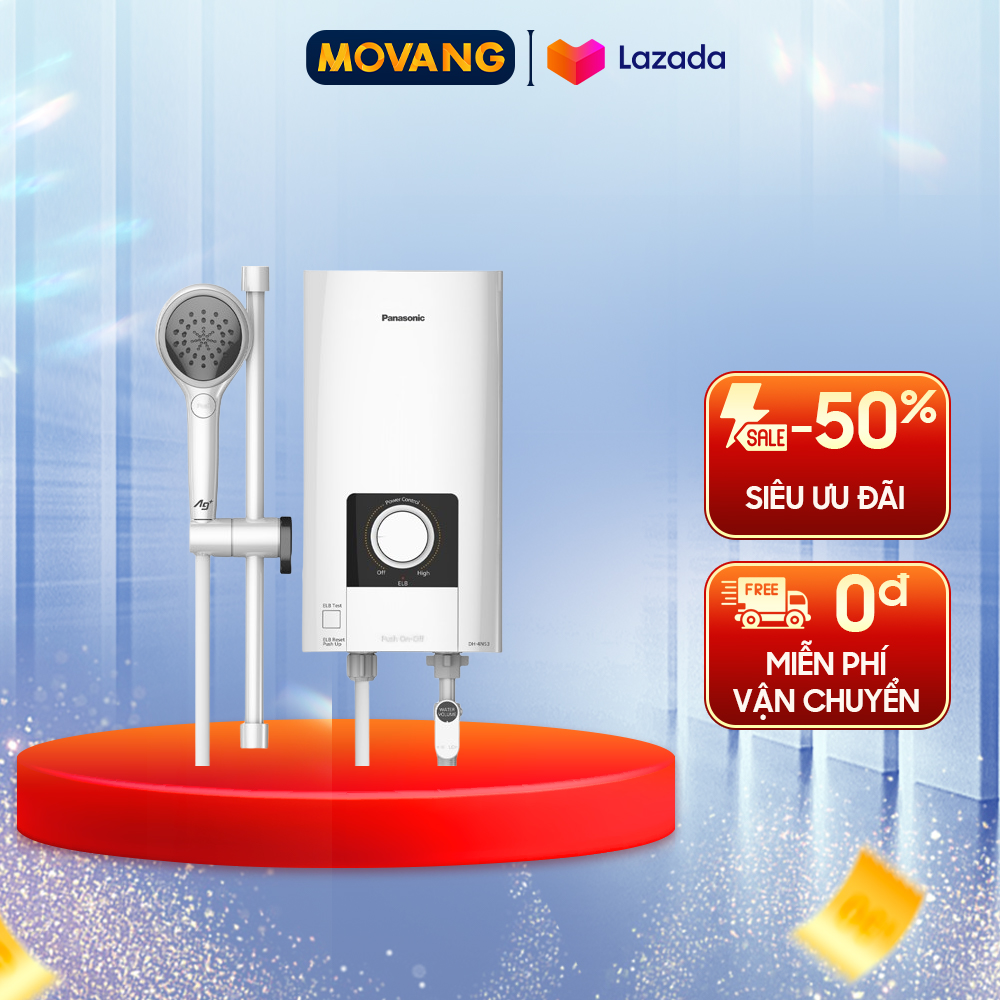 - máy nước nóng panasonic dh-4ns3vw - công suất 4.5 kw tính năng vòi sen kháng khuẩn bằng ion ag+