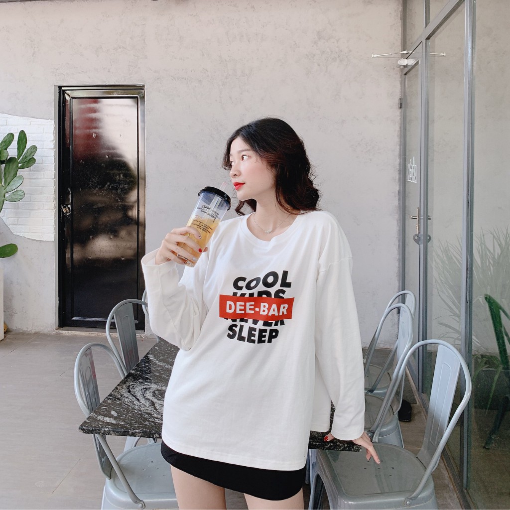 Áo thun tay dài form rộng ,áo phông dài tay chất cotton in dẻo cao cấp