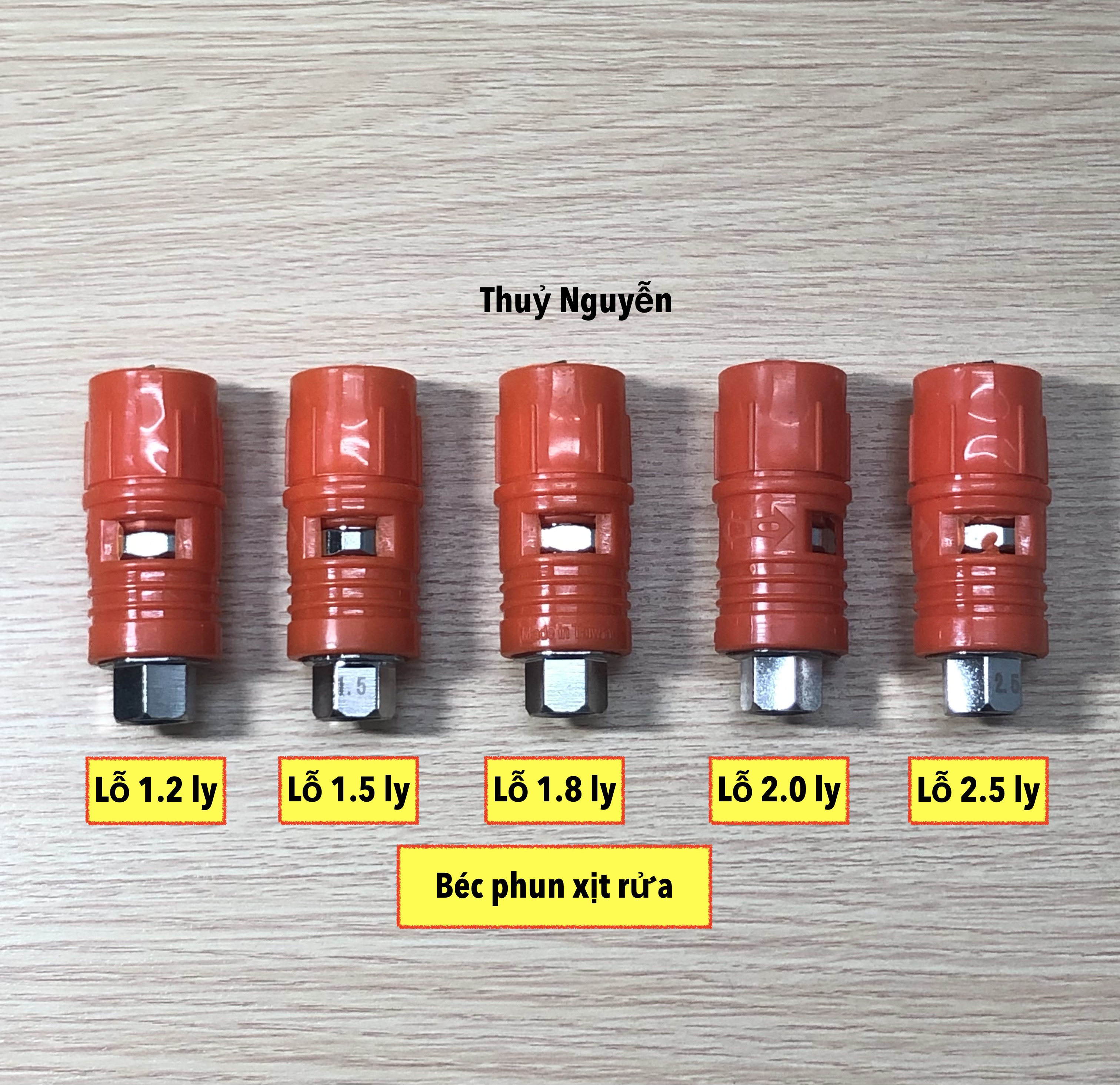 Béc phun xịt rửa, béc phun mỏ vịt nhiều kích cỡ lỗ béc, đa dạng nhu cầu sử dụng.