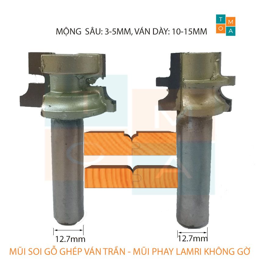 Bộ mũi soi gỗ ghép ván trần - mũi phay ghép gỗ lamri