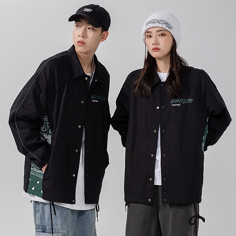 Áo Khoác Kaki Nam Nữ 2 Lớp Lót Màu Đen Họa Tiết DNL Phối  Xẻ Tà Độc Lạ Chống Nắng Cách Nhiệt Tốt Hót Ngầu 2022